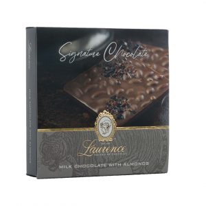 Laurence Tafelschokolade Signature Edition Vollmilchschokolade mit Mandeln Packung