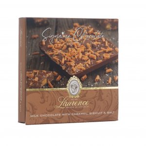 Laurence Tafelschokolade Signature Edition Vollmilchschokolade mit Salted Caramel Packung