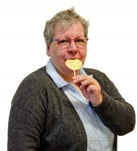 Heike Süß - Vertrieb Grand-Cru Konfekt - mit einem Choco Lolly von Mo Me