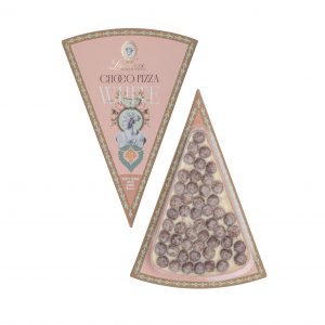 Laurence Pizza Tafelschokolade weiße Schokolade mit Choco-Balls Packung & Tafel