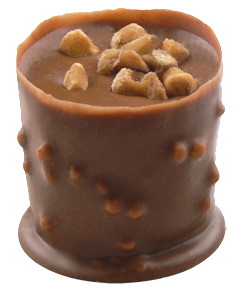 Töpfchen Praline Vollmilch-Schokolade mit Nuss-Splittern