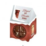 P&T Magic Hot Chocolate Ball 1er in der Verpackung, welche ein Haus mit Fenstern und schneebedecktem Dach ist