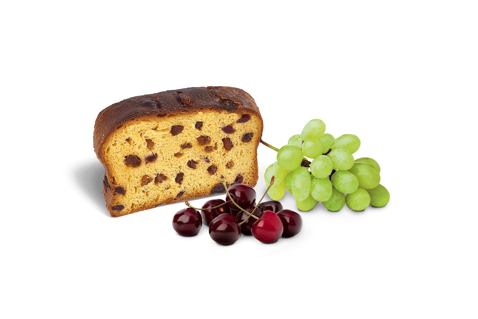Loison Panettone Amarena Scheibe mit Früchten, Kirsche, Weintraube Loison Panettone Amarena Scheibe mit Früchten, Kirsche, Weintraube